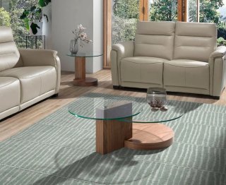 Mesa nogal de cristal pura calidad.oportunidad..