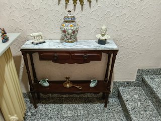 Mesa Consola de Madera y Mármol