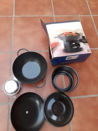 Wok mesa con soporte