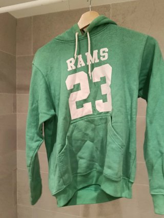 Sudadera con capucha verde Rams