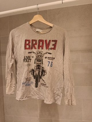 Camiseta Manga Larga Zara Gris