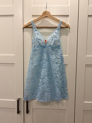 Camisón Azul de Encaje Talla M