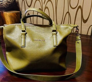 Bolso de Piel Adolfo Domínguez Verde Oliva