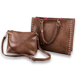 Set 2 Bolsos Marrones Efecto Piel