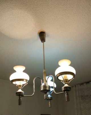 Lámpara Vintage con Tulipas de Cristal