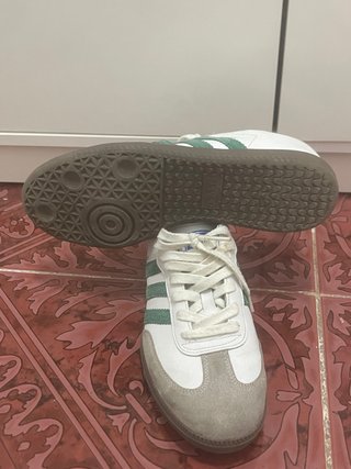 Zapatillas Adidas Samba Blancas y Verdes Talla 43