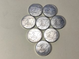 Lote de 8 monedas de 2 pesetas 1984