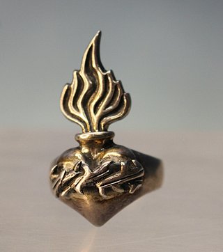 02. Anillo de plata 925 corazón en llamas.