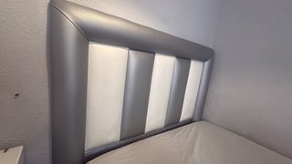 Cabecero de Cama Gris y Blanco