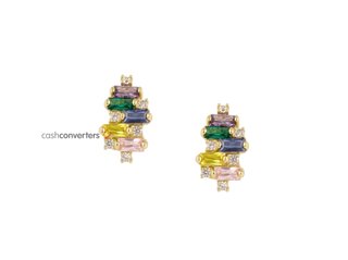 pendientes oro 18k con piedra con amatista