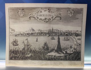 Barcelona desde el mar, obra de Remondini (1780).
