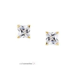 pendientes oro 18k con piedra con circonita