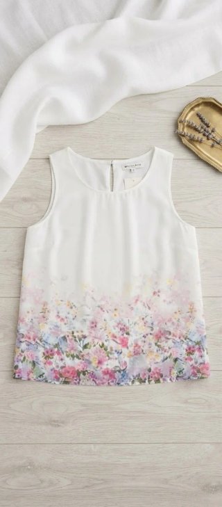 Blusa Blanca con Estampado Floral