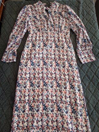 Vestido Largo Manga Larga Estampado
