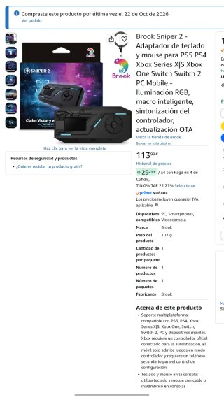 Adaptador Brook Sniper 2 para Consolas y PC