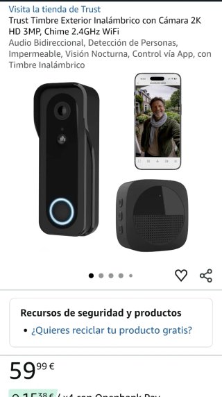 Timbre Inalámbrico con Cámara 2K Trust