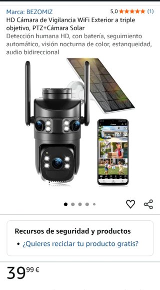 Cámara de Vigilancia WiFi Exterior BEZOMIZ