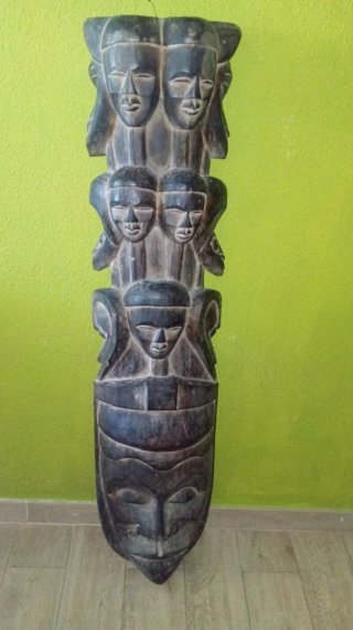 Tótem / Máscara de Madera Tallada Estilo Africano