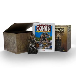 (SI ENVIO) LIBRO ARTE CONAN EL BARBARO + ESTATUA