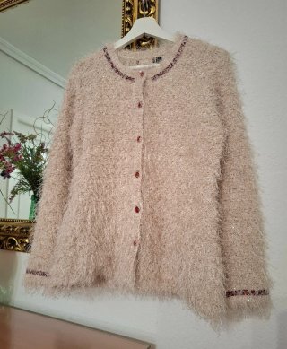 Chaqueta de punto beige