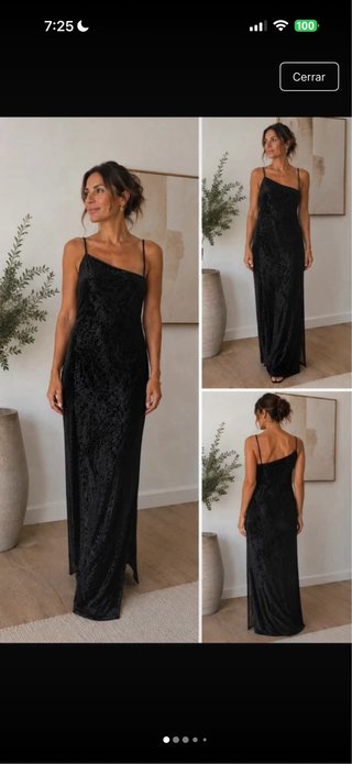 Vestido largo de terciopelo negro