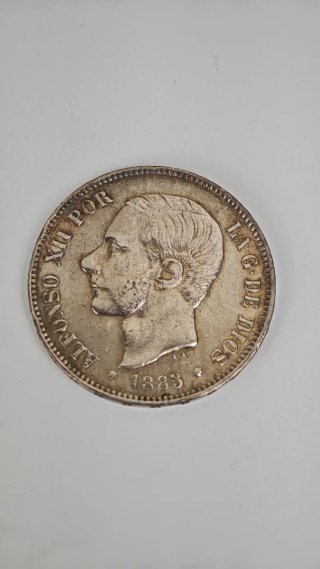 Moneda 5 Pesetas Alfonso XII 1885