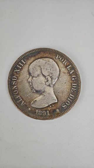 Moneda 5 Pesetas Alfonso XIII 1891