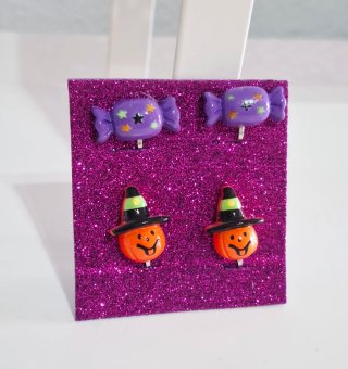 2 Pares de Pendientes Halloween para Niña