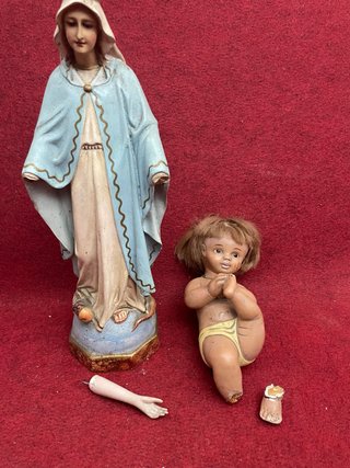 Figura Virgen y Niño Jesús para restaurar