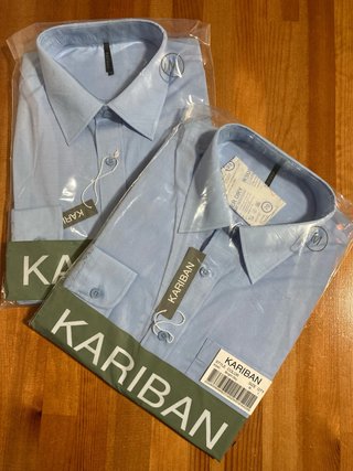 Lote 2 Camisas Kariban Azul Claro Talla M