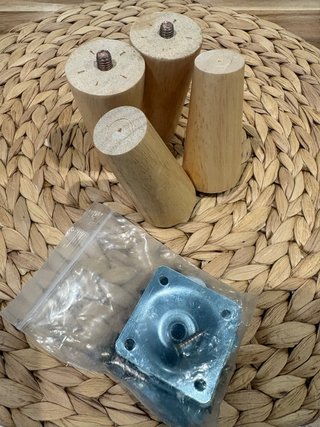 Set de 4 Patas de Madera de Caucho