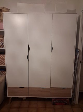 Armario de Dormitorio Blanco y Madera