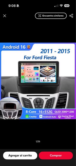 Radio Android para Ford Fiesta (2011-2015)