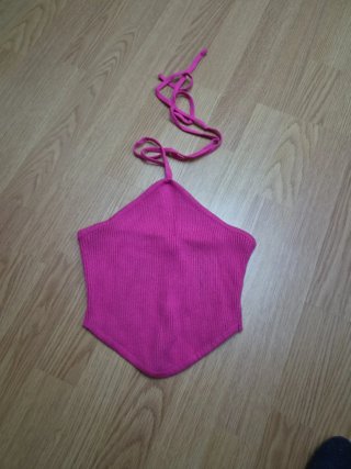 Top de punto rosa