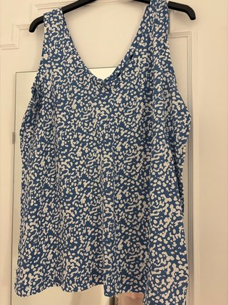 Top de tirantes Dunnes azul y blanco