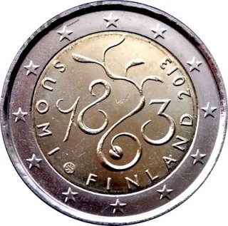 Moneda 2 Euros Finlandia 2013, Parlamento, s/c