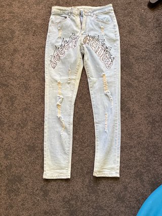 Vaqueros Drip con Estampado