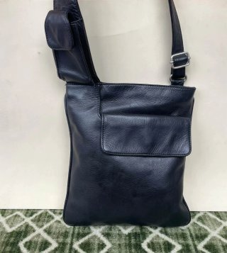 Borsello in vera pelle nero