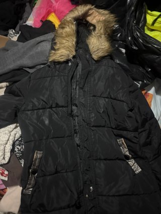 Chaquetón largo negro talla M