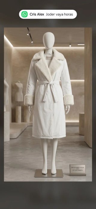 Abrigo Acolchado Blanco Talla 3XL