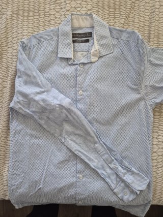 Camisa Primark Azul Estampada Talla S