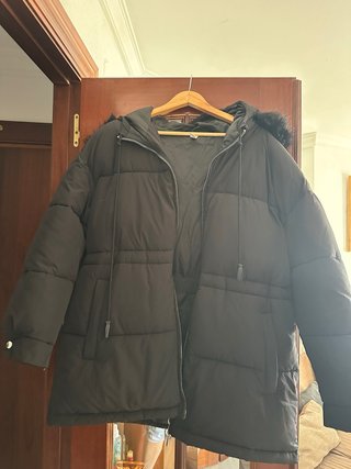 Plumífero Mango Negro Talla L