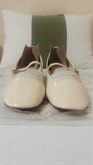 Manoletinas Beige de Piel Mango