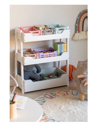 Estantería Infantil Blanca de 3 Niveles