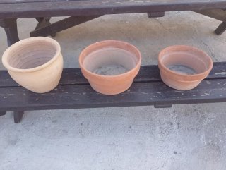 Set de 3 Macetas de Barro