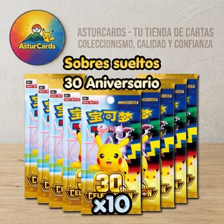 10 Sobres 30th Aniversario Pokémon Pokémon.
