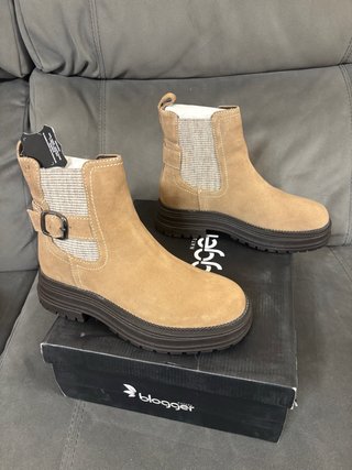 Botines de piel Blogger beige Talla 38