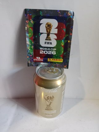 Lata Coca-Cola Mundial 2026 y Sobre Panini