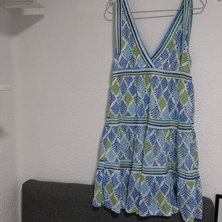 Vestido Springfield Estampado Azul y Verde
