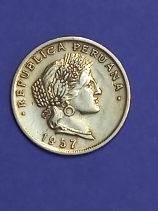 Moneda República Peruana 1957, 20 Centavos